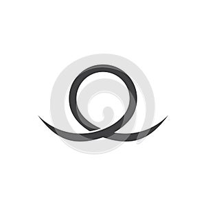 Loop overlapping line simple logo vector