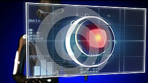 Loop rotate cell division on futuristic hologram