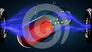 Loop rotate transparent capsule with DNA