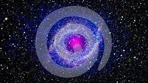 Loop Space Flight deep space exploration travel to Helix Nebula. 4K 3D loop space exploration to Helix Nebula.