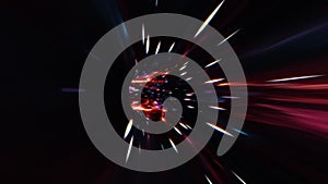 Loop space flight hyper space warp tunnel abstract background