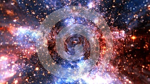 Loop space star hyper space tunnel abstract background