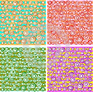 Loop spiral concentric circles collection in different color