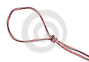 Loop of strangle snare knot tied on synthetic rope photo