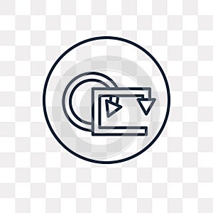 Loop vector icon isolated on transparent background, linear Loop