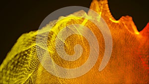 Loopable abstract particle background, 3d render with depth of field