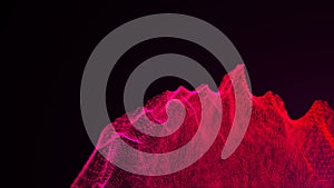 Loopable abstract particle background, 3d render with depth of field