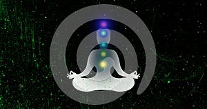 looped animation of the Buddha chakra system according to Vedic treatises. Video of the Seven chakras, energy body
