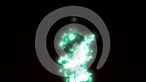 Looped dark background with glowing energy particles