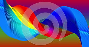 looped footage. Abstract colorful, neon, gradient background with dynamic colorful 3d lines. 3D animation. Modern video