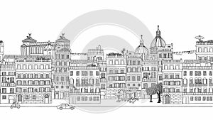 Looped hand drawn footage of Rome