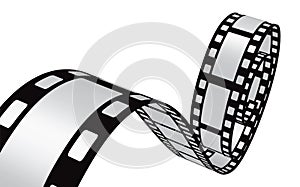 Looped strip of movie film