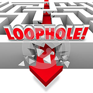 Loophole Arrow Crashing Through Maze Avoid Paying Taxes Cheating photo
