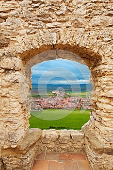 Loophole in castle and Spis hrad photo