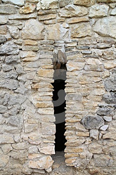 Loopholes in wall of Cachtice castle