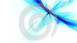 Looping abstract background blue light effects on white screen with motion blur. graphics effect wallpaper and screen saver.