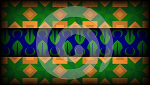 Looping animated background in flat style, seamless pattern in Indian folk style