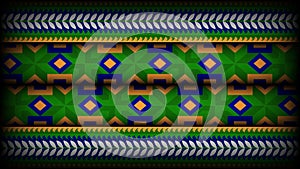 Looping animated background in flat style, seamless pattern in Indian folk style