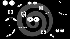 Looping animated eyes blinking in the dark