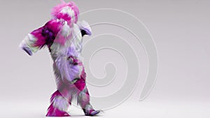 looping animation of Hairy 3d cartoon dancing, House dance