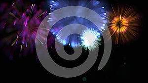 Looping Defocused Multicolored Isolated Fireworks Grand Finale