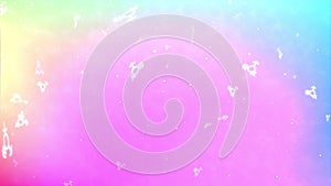 Looping particle with rainbow abstract background and transgender symbol, top to bottom, 4k animation