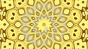 Looping pattern moving on yellow background.