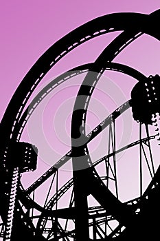 Looping rollercoaster ride on fun fair