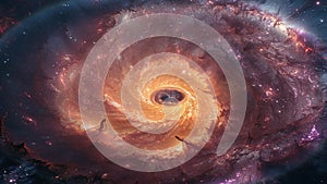 Looping Rotation of Spiral Galaxy in Milky Way, Star-filled Universe, Nebula.