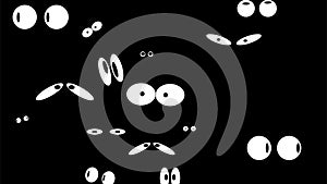 Looping scary animated eyes blinking in the dark