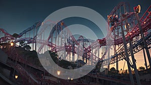 Looping Thrills A Captivating Roller Coaster Ride on National Roller Coaster Day.AI Generated