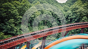 Looping Thrills A Heart Pounding Roller Coaster Adventure for National Roller Coaster Day.AI Generated