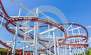 The loops of a scaring roller coaster.