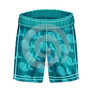 Loose-fitting Male Elastic Swimming Trunks Isolated on White Background Vector Illustration photo