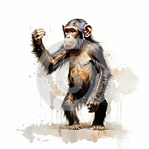 Loose Gestural Chimp Full Body Illustration