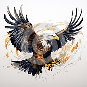 Loose Gestural Eagle Full Body Artwork