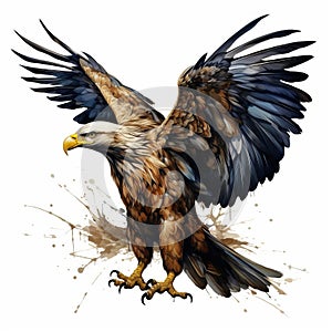 Loose Gestural Eagle Full Body Artwork