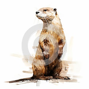 Loose Gestural Otter Full Body Image