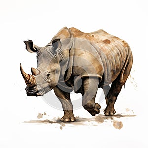 Loose Gestural Rhinoceros Full Body Art