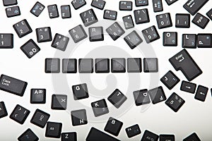 Loose scattered alphanumeric key covers