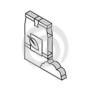 loose tea bag isometric icon vector illustration