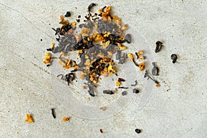 Loose tea on white background