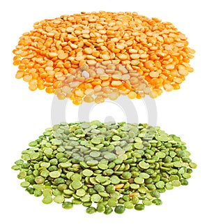 Loose yellow & green split peas
