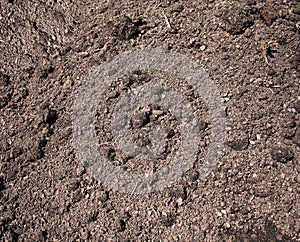 Loosened soil ready for planting crops as background