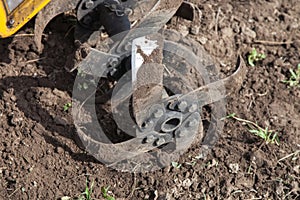 Loosens the soil cultivator close-up