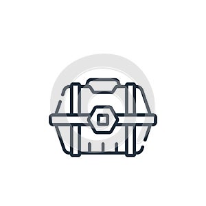 loot box vector icon isolated on white background. Outline, thin line loot box icon for website design and mobile, app development
