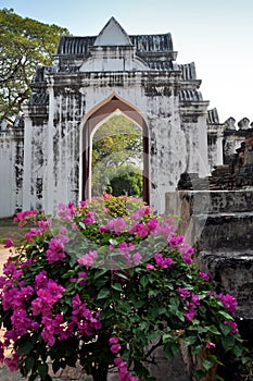 Lopburi, Thailand: Entry Gate at Wat Phra Narai Rachanivej