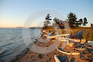 Lopez Island beach by sunset, Washington, USA