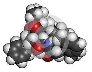 Lopinavir HIV drug molecule. Protease inhibitor class antiretroviral. photo