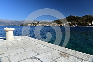 Lopud island, Dubrovnik, Croatia. Stone pier